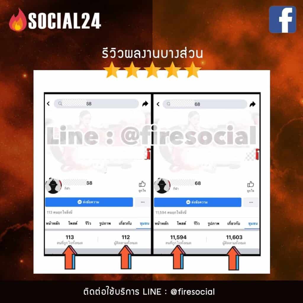 ตัวอย่างงาน - รับเพิ่มผู้ติดตามเพจ รับกดติดตามเพจ